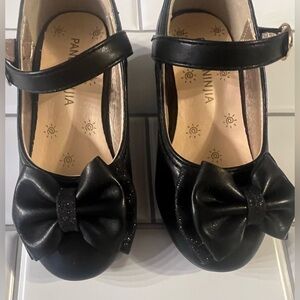 Panda ninja  Black Kids Shoes with Bow